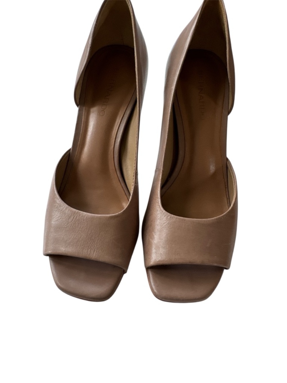 Bernardo Nieve Half D'orsay Pumps beige leather Size 9 - Picture 5 of 8